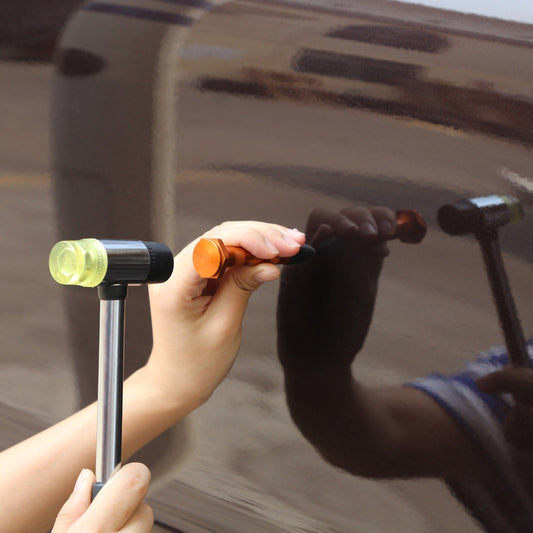 Kleiner Gummihammer mit 9 Köpfen, Ablasswerkzeug, Auto-Dellenentfernungswerkzeug, Dellenentfernung, Dellenreparaturwerkzeug, Dellenentfernungswerkzeug