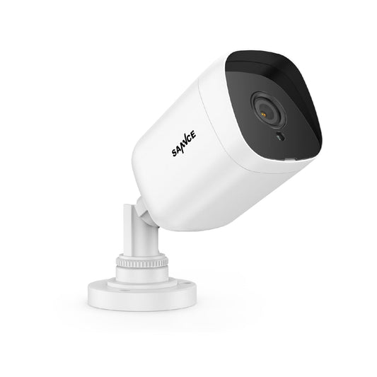 Zertifiziert überholt 4 Stück 5MP Full HD Bullet Überwachungskamera Set, kabelgebunden, Rund-um-die-Uhr-Überwachung, 100ft Nachtsicht, IP66 Wasserdicht, Weiß