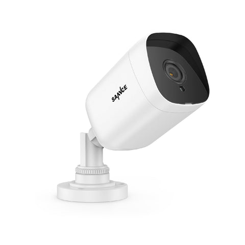 4 Stück 5MP Full HD Bullet Überwachungskamera Set, kabelgebunden, Rund-um-die-Uhr-Überwachung, 100ft Nachtsicht, IP66 Wasserdicht, Weiß