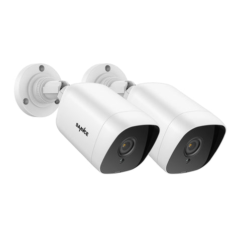 Zertifiziert aufgearbeitet 2 Stück 1080P Full HD Innen/Außen Überwachungskamera, 100ft Nachtsicht, Ultra-Weitwinkel, Digitales WDR & DNR, IP66 Wasserdicht (Bullet/Turret Kamera)