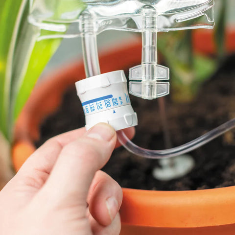 Automatisches Bewässerungsgerät für Zimmerpflanzen, Tropfbewässerungsbeutel mit einstellbarem Durchfluss, Pflanzenlebensunterstützung, Garten Geschenke