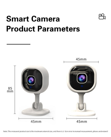 Quadratische Innenkamera für Haussicherheit, 1080P WLAN-Sicherheitskamera für Haustier / Baby-Monitor, Privatsphäre-Modus, 2-Wege-Audio, Nachtsicht, AI-Erkennung, SD-Kartenspeicher