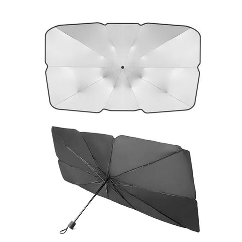 Car Windshield Sunshade, Foldable Umbrella Reflective Sunshade for Vehicle Front Window Blocks UV Rays Heat Keep Your Car Cool and Comfortable