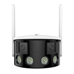 Zertifiziert aufgearbeitet WLAN Außen Panorama Kamera, 2K 4MP Duales Objektiv, Farbnachtsicht, 180° Weitwinkel, Intelligente Personen-/Fahrzeugerkennung, IP66 Wasserdicht, Zwei-Wege-Audio, Alexa/Google Unterstützung