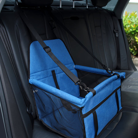 Hundesitz Welpe Portable Pet Booster Travel Carrier Käfig für kleine und mittlere Haustiere, Oxford atmungsaktiv weich waschbar Falten Taschen mit Sicherheitsleine und PVC Support Pipe, Anti-Collapse