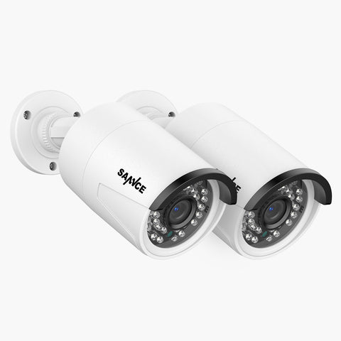 3MP Außen/Innen POE Kamera mit Metallgehäuse, IP66 Wasserdicht, für SANNCE N98PBD/N96PBK NVR (2 Stück)