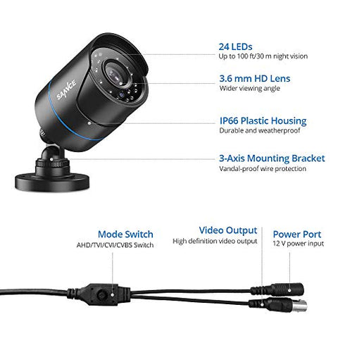 1080P Bullet Überwachungskamera, 4-in-1-Kompatibilität fur AHD / TVI / CVI / CVBS