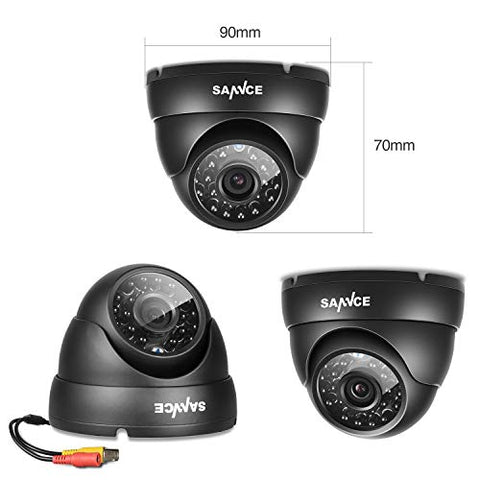 Dome Kamera,SANNCE Analoge IP66 Wasserdicht Überwachungskamera 800TVL Camera mit 24 rotem LED Licht