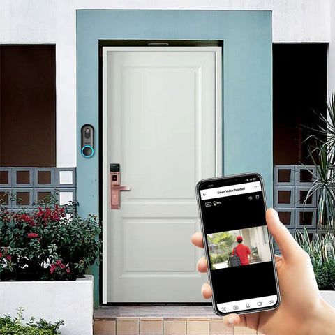 2MP Smart Video Doorbell, Two-Way Audio, PIR Human Detection, Day Night Vision, 6400mAh Rechargeable Battery, Work With Alexa and Google Home, Support TF Card & Cloud Storage