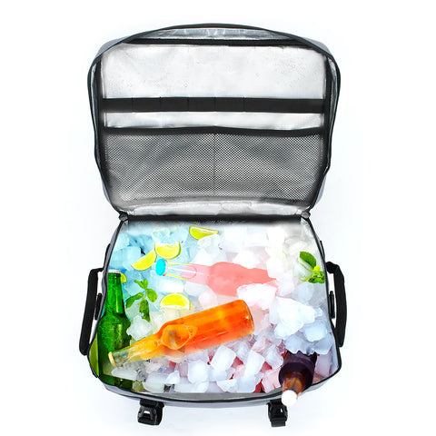 Isolierte Doppeldecker-Kühltasche, faltbare und auslaufsichere Lunch-Kühltasche für Camping, Strand, Picknick