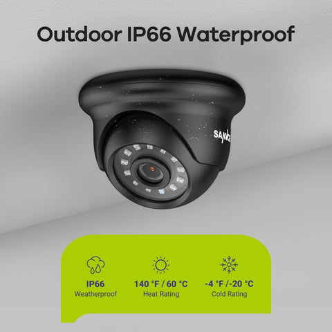 1080p 16CH Analog Überwachungskamera & DVR Set, 8 Stück Schwarz Außen Turret Kamera, Intelligente Bewegungserkennung, 100ft Infrarot Nachtsicht, IP66 Wasserdicht