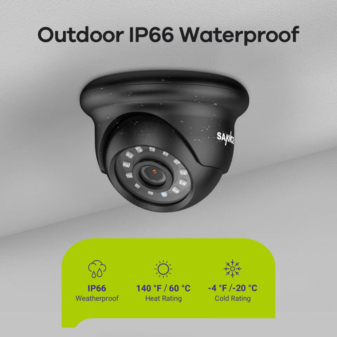 1080p 16CH Analog Überwachungskamera & DVR Set, 16 Stück Schwarz Außen Turret Kamera, Intelligente Bewegungserkennung, 100ft Infrarot Nachtsicht, IP66 Wasserdicht