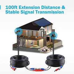 BNC Kabel TVI/AHD/CVBS/CVI Videokabel CCTV DVR 4 x 30M DC Power für Überwachungssystem