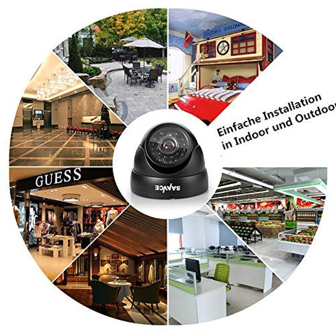 Dome Kamera,SANNCE Analoge IP66 Wasserdicht Überwachungskamera 800TVL Camera mit 24 rotem LED Licht