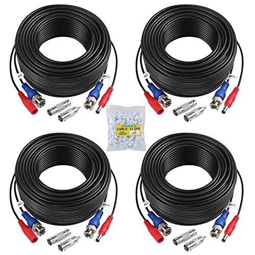 BNC Kabel TVI AHD CVBS CVI Videokabel CCTV DVR 4 x 30M DC Power für Überwachungskamera Videoüberwachung Überwachungssystem Schwarz