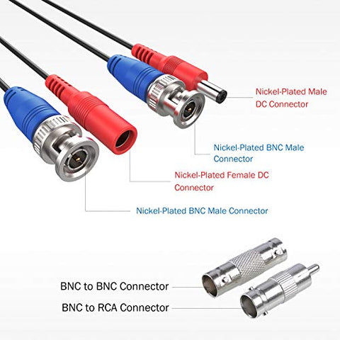 BNC Kabel TVI/AHD/CVBS/CVI Videokabel CCTV DVR 4 x 30M DC Power für Überwachungssystem