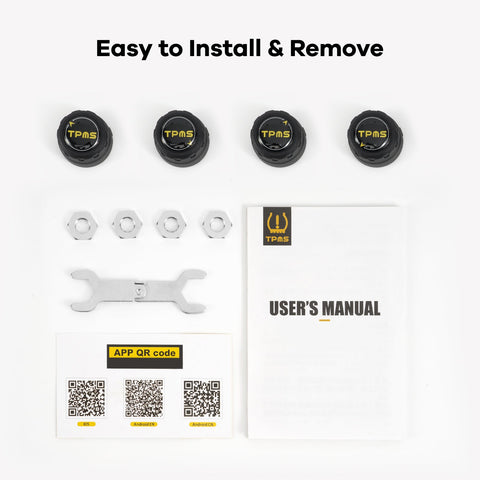 Tire Pressure Monitoring System, Bluetooth 5.0, 5 Alarm Modes, 4 TPMS External Sensors, Support iOS & Android,  Real-time Detection Pressure & Temperature, Easy to Install (15.5-189 PSI)