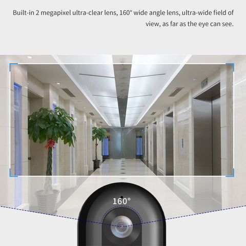 2MP Smart Video Doorbell, Two-Way Audio, PIR Human Detection, Day Night Vision, 6400mAh Rechargeable Battery, Work With Alexa and Google Home, Support TF Card & Cloud Storage