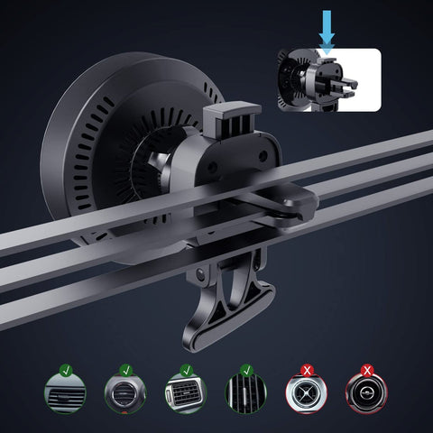 Magnetische kabellose Kfz-Ladegerät-Halterung mit Lüfter, Magnete richten das Telefon automatisch aus, kompatibel mit MagSafe und iPhone 14/13/12 Serien und magnetischen Hüllen