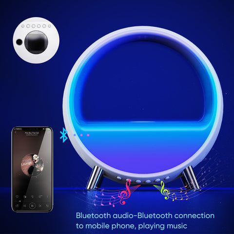 Arches Gradual Sunrise Alarm Clock w/ Wireless Charging for iPhone, White Noise for Sleeping, Bluetooth Speaker, Sound with Night Lights, Gift for Adults/Kids/Baby, Work with Alexa