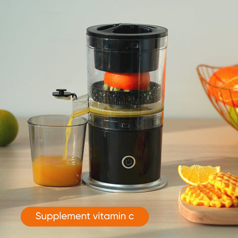 Electric Citrus Juicer, Patented Hands-Free 1-Button Easy Press Squeezer for Lemon Lime Orange Grapefruit, Wireless Portable Juice Machine, Easy Clean, USB Rechargeable, 200ml