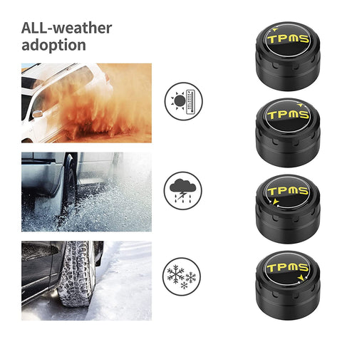 Tire Pressure Monitoring System, Bluetooth 5.0, 5 Alarm Modes, 4 TPMS External Sensors, Support iOS & Android,  Real-time Detection Pressure & Temperature, Easy to Install (15.5-189 PSI)
