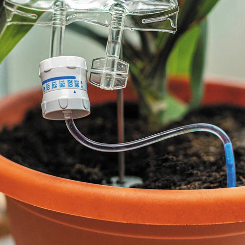 Automatisches Bewässerungsgerät für Zimmerpflanzen, Tropfbewässerungsbeutel mit einstellbarem Durchfluss, Pflanzenlebensunterstützung, Garten Geschenke