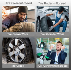 Reifendrucküberwachungssystem, Bluetooth 5.0, 5 Alarmmodi, 4 externe TPMS-Sensoren, Unterstützung für iOS und Android, Echtzeit-Erkennung von Druck und Temperatur, einfach zu installieren