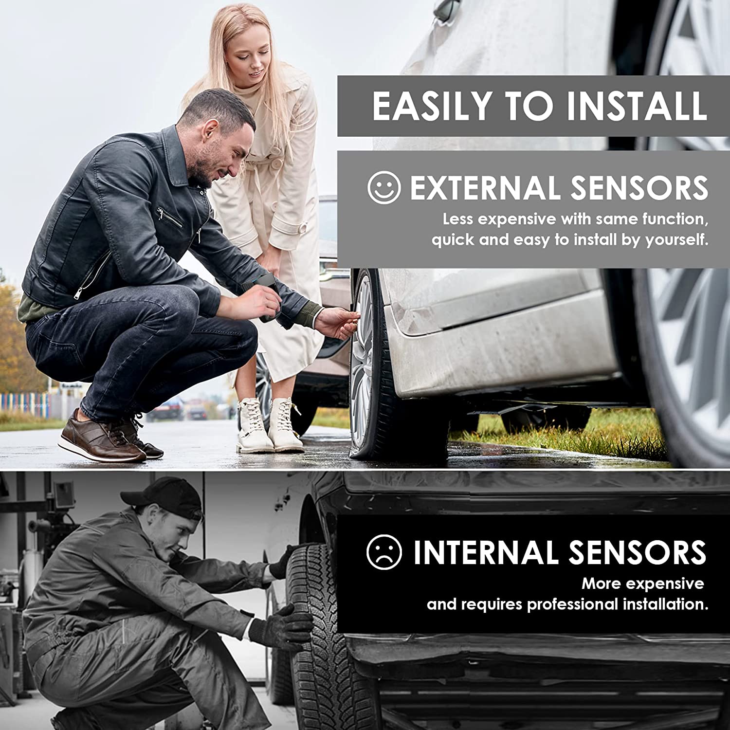 Bandenspanningssensor, Bluetooth 5.0 IP67 Waterdicht Real-time Monitoring Bandenspanningssensor TPMS Ondersteunt voor Android voor IOS Bandenspanningssensor, Bluetooth 5.0 IP67 Waterdicht Real-time Monitoring Bandenspanningssensor TPMS Ondersteunt voor Android voor IOS
