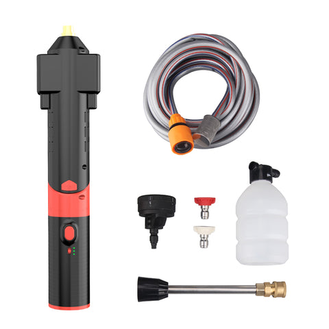 Auto Reinigungswasserpumpe Tragbares, Kabellose Hochdruckreiniger Pistole, 200W 24V 30Bar Hochdruck mit 12000mAh Akku Schnurlose Waschdüse Reinigungswerkzeuge für Auto & Garten