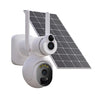 Solar IP Kamera,10400mAh wiederaufladbare Akku & Outdoor Solarpanel, 355°/90° Schwenkbar, 1920×1080 Dual-Objektive, Farbnachtsicht