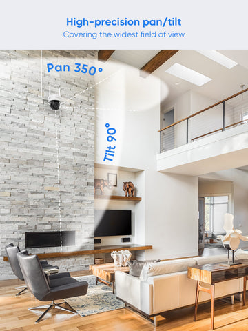 3MP 10CH WLAN PTZ Überwachungskamera Set, 350°/90° PTZ Schwenkbar, Farbnachtsicht, Bewegungserkennung, Kompatibel mit Alexa, IP66 Wasserdicht (6x3MP PTZ Kamera und 8MP 10CH NVR)