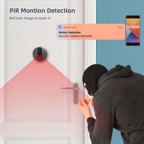 Smart Video Doorbell, 1080p HD Resolution, 6400mAh Battery Powered, Infrared Night Vision, PIR Motion Detection, 2-Way Audio, Support TF Card & Cloud Storage