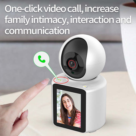 1080p IP Kamera, 2,8" Bildschirm, 360° Blickwinkel, 2-Wege-Audio, Nachtsicht, Bewegungserkennung, Cloud & SD Speicher. Perfekt Für Babys, Kinder, Ältere Und Haustiere. Sichern Sie Ihr Zuhause