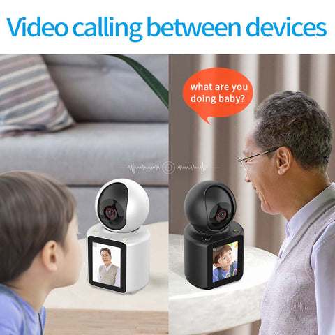 1080p IP Kamera, 2,8" Bildschirm, 360° Blickwinkel, 2-Wege-Audio, Nachtsicht, Bewegungserkennung, Cloud & SD Speicher. Perfekt Für Babys, Kinder, Ältere Und Haustiere. Sichern Sie Ihr Zuhause