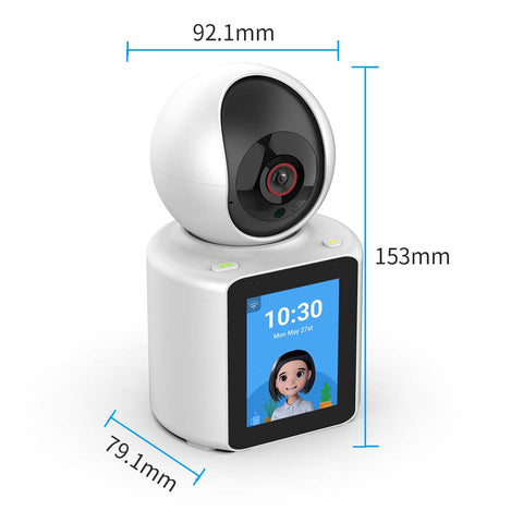 1080p IP Kamera, 2,8" Bildschirm, 360° Blickwinkel, 2-Wege-Audio, Nachtsicht, Bewegungserkennung, Cloud & SD Speicher. Perfekt Für Babys, Kinder, Ältere Und Haustiere. Sichern Sie Ihr Zuhause
