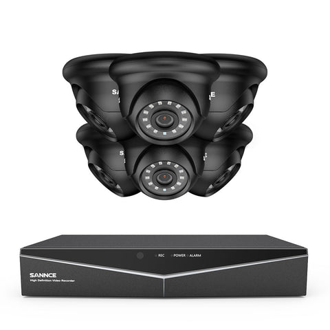 8 Channel 1080P Wired Security Camera System - Hybrid DVR, 6pcs 2MP Turret Cameras, Outdoor & Indoor, Smart Motion Detection, Remote Access