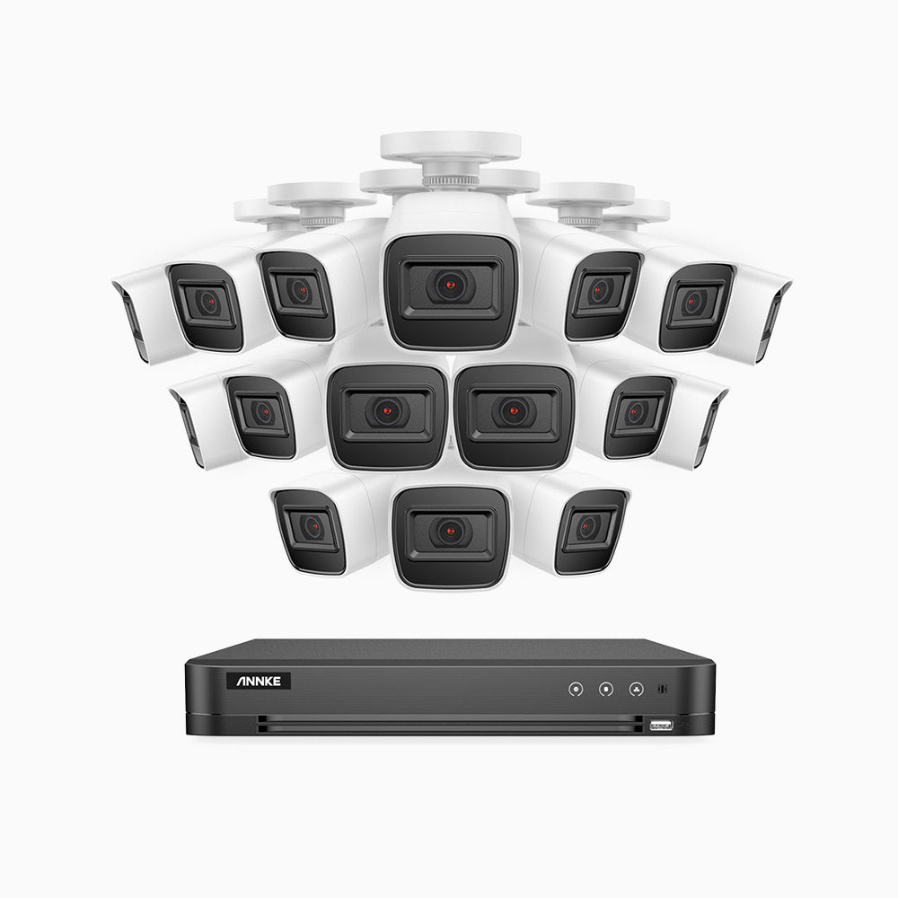 E800 – 4K 16 Channel 16 Cameras Outdoor Wired Security System, Smart DVR with Human & Vehicle Detection, H.265+, 100 ft Infrared Night Vision, IP67 Weatherproof