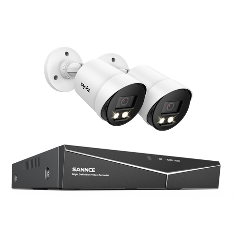 8 Channel 1080P Full-Color Security Camera System - Hybrid DVR, 2PCS Warm-Light Cameras, Outdoor & Indoor, Smart Motion Detection, Remote Access