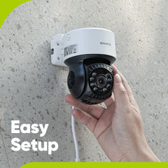 5MP 8CH PT Überwachungskamera System, 2 Stück 2MP Bullet Kamera Schwarz & PT Kamera & Hybrid 5-in-1 DVR, 100ft Nachtsicht, Bewegungserkennung, IP66 Wasserdicht