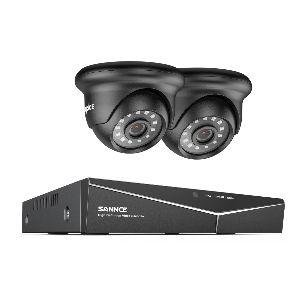 1080p 8CH Turret Überwachungskamera Set, 2 Stück 2MP Turret Kamera & Hybrid 5-in-1 DVR, Intelligente Bewegungserkennung, Fernzugriff