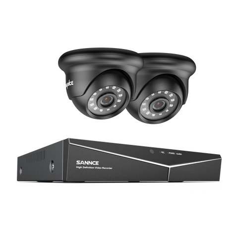 1080p 8CH Turret Überwachungskamera Set, 2 Stück 2MP Turret Kamera & Hybrid 5-in-1 DVR, Intelligente Bewegungserkennung, Fernzugriff