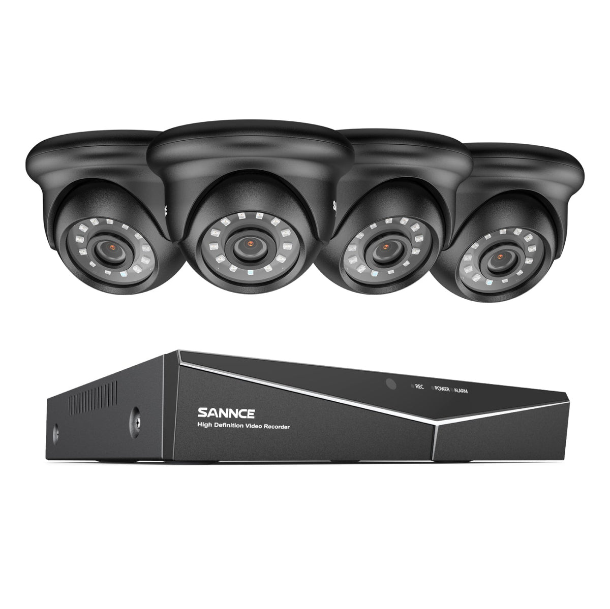 8 Channel 1080P Wired Security Camera System - Hybrid DVR, 4pcs 2MP Turret Cameras, Outdoor & Indoor, Smart Motion Detection, Remote Access