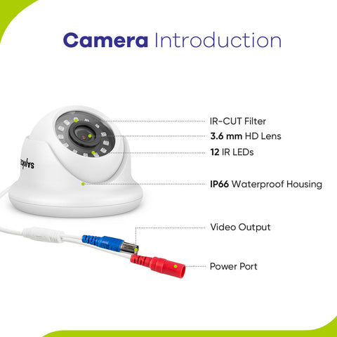 1080p 4-Channel Security Camera System - Hybrid 5-in-1 DVR, 4pcs 2MP Indoor Outdoor Cameras, Motion Detection, Weathproof