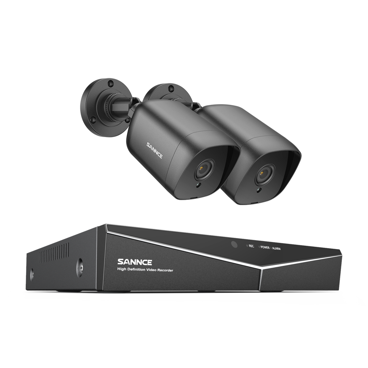 8 Channel 1080P Wired Security Camera System - Hybrid DVR, 2pcs 2MP Bullet Cameras, Outdoor & Indoor, Smart Motion Detection, Remote Access