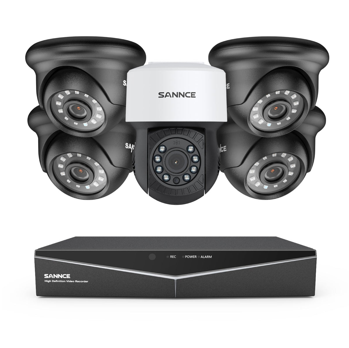 1080P 8 Channel PT Security Camera System - Hybrid 5-in-1 DVR, Pan & Tilt CCTV Camera, 100 ft Night Vision, Motion Detection, Outdoor, Waterproof
