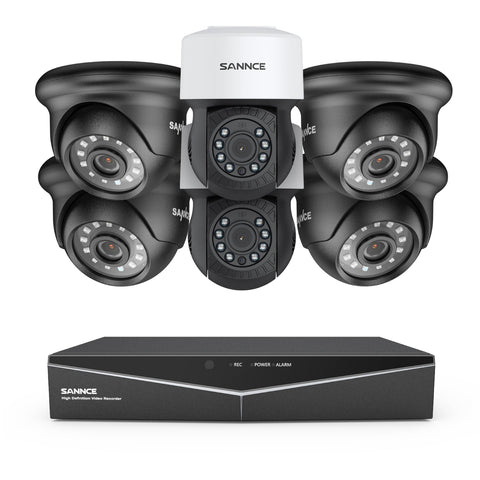 1080P 8 Channel PT Security Camera System - Hybrid 5-in-1 DVR, Pan & Tilt CCTV Camera, 100 ft Night Vision, Motion Detection, Outdoor, Waterproof