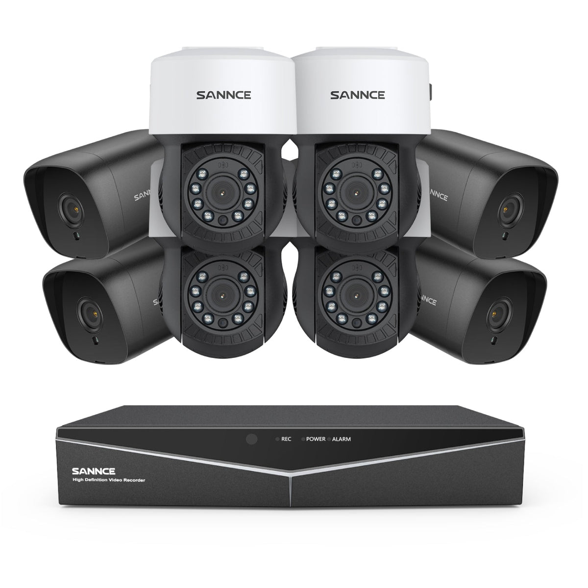 1080P 8 Channel PT Security Camera System - Hybrid 5-in-1 DVR, Pan & Tilt CCTV Camera, 100 ft Night Vision, Motion Detection, Outdoor, Waterproof