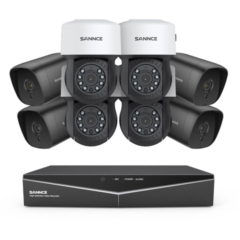 1080P 8 Channel PT Security Camera System - Hybrid 5-in-1 DVR, Pan & Tilt CCTV Camera, 100 ft Night Vision, Motion Detection, Outdoor, Waterproof