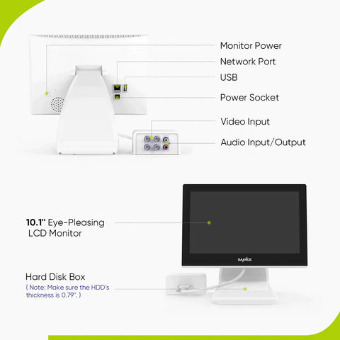 1080p 4 Channel DVR w/ 2 2MP Outdoor Dome Security Camera System, 10.1’’ LCD Colorful Monitor